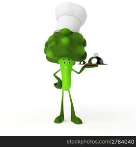 3d rendered illustration of a food character - broccoli