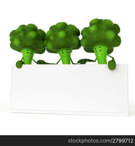 3d rendered illustration of a food character - broccoli