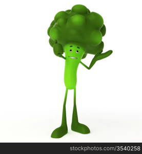 3d rendered illustration of a food character - broccoli