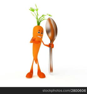 3d rendered illustration of a food character - carrot