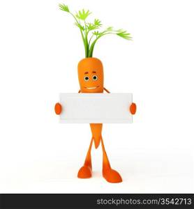 3d rendered illustration of a food character - carrot