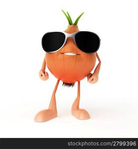 3d rendered illustration of a food character - onion