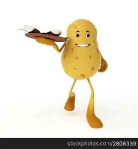 3d rendered illustration of a food character - potato