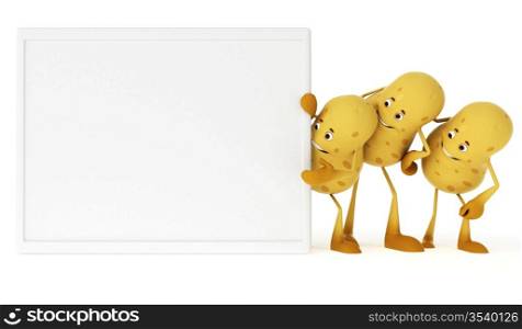 3d rendered illustration of a food character - potatos