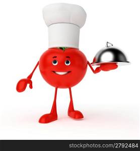 3d rendered illustration of a food character - tomato