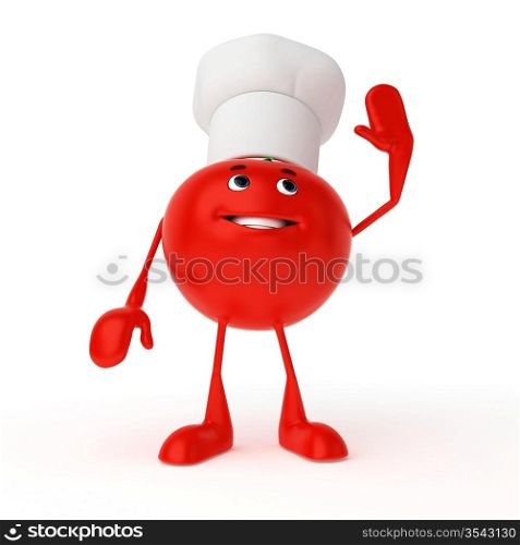 3d rendered illustration of a food character - tomato