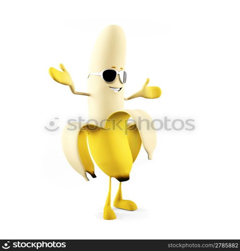 3d rendered illustration of a funny banana