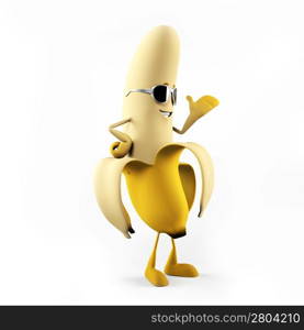 3d rendered illustration of a funny banana