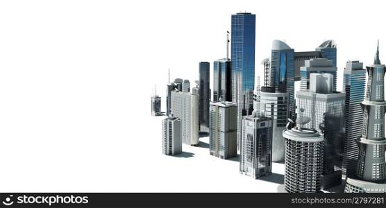 3d rendered illustration of a futuristic city