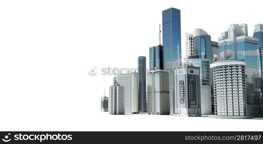 3d rendered illustration of a futuristic city