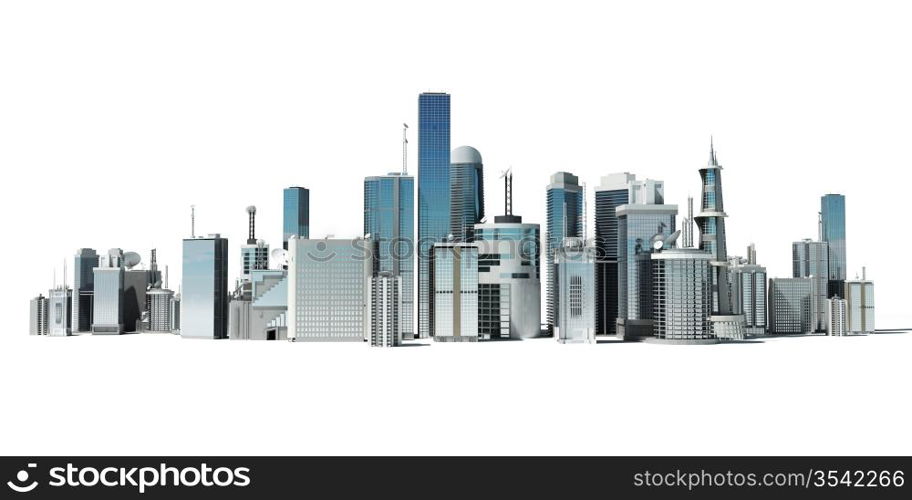 3d rendered illustration of a futuristic city