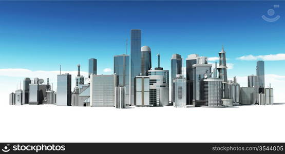 3d rendered illustration of a futuristic city