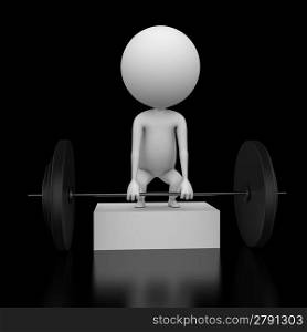 3d rendered illustration of a guy lifting weights