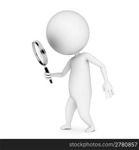 3d rendered illustration of a guy with a magnifier