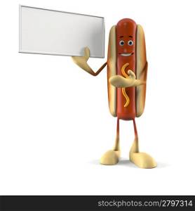 3d rendered illustration of a hot dog character