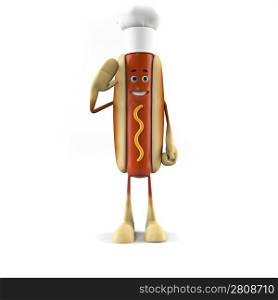 3d rendered illustration of a hot dog character