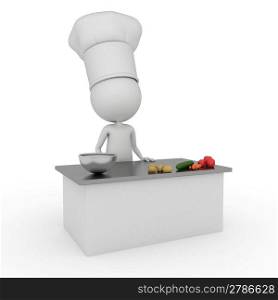 3d rendered illustration of a little chef