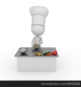 3d rendered illustration of a little chef