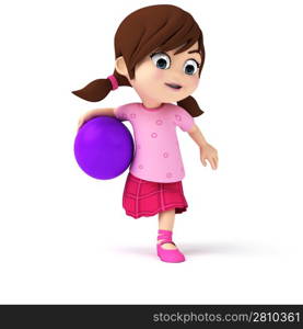 3d rendered illustration of a little girl