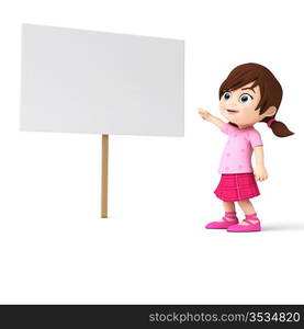 3d rendered illustration of a little girl