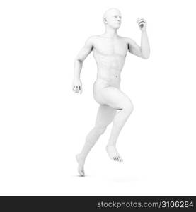 3d rendered illustration of a male jogger in grey