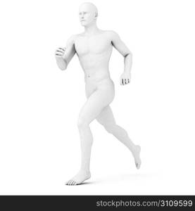 3d rendered illustration of a male jogger in grey