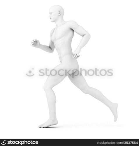 3d rendered illustration of a male jogger in grey