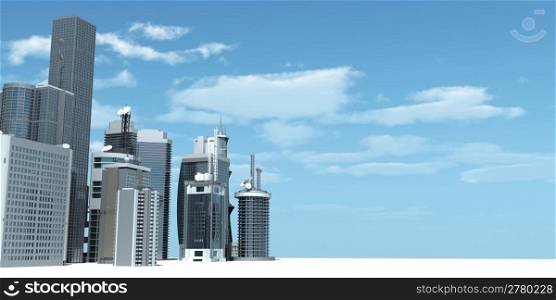 3d rendered illustration of a modern city
