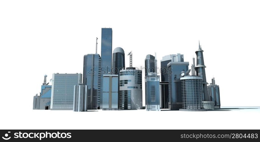 3d rendered illustration of a modern city