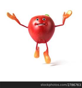 3d rendered illustration of a red apple