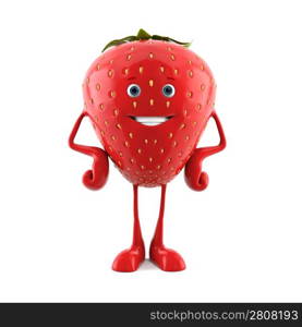 3d rendered illustration of a strawberry character