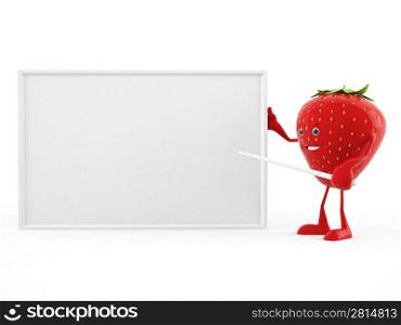 3d rendered illustration of a strawberry character