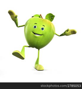 3d rendered illustration of an apple character