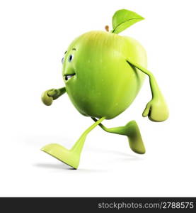 3d rendered illustration of an apple character