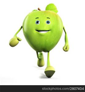 3d rendered illustration of an apple character