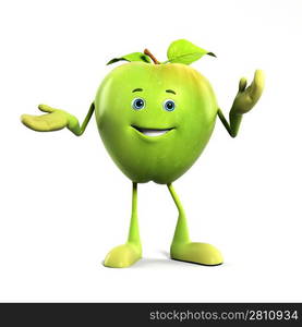 3d rendered illustration of an apple character