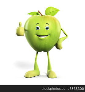 3d rendered illustration of an apple character