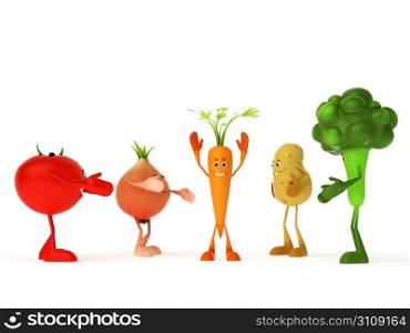 3d rendered illustration of some funny food characters