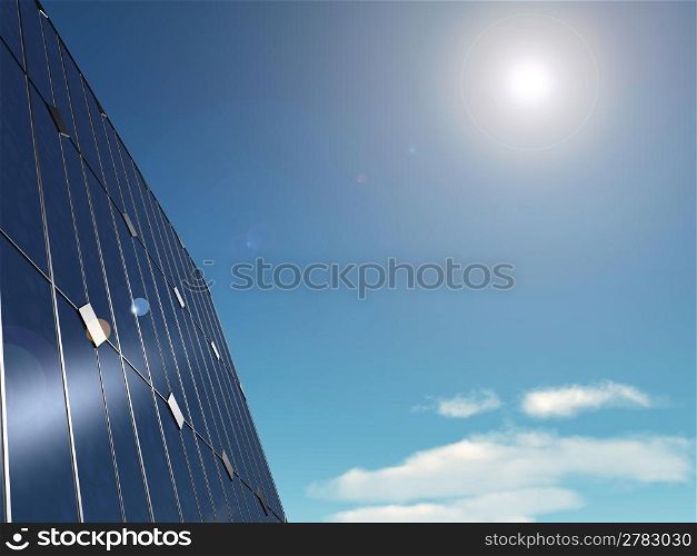 3d rendered illustration of some solar panels