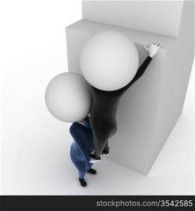 3d rendered illustration of two business guys