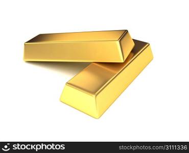 3d rendered illustration of two gold bars