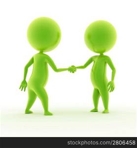 3d rendered illustration of two guys shaking hands