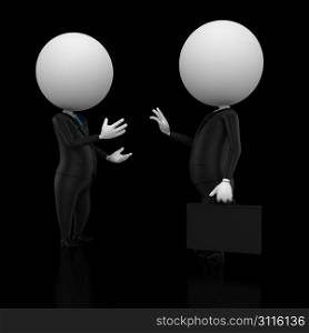 3d rendered illustration of two guys talking