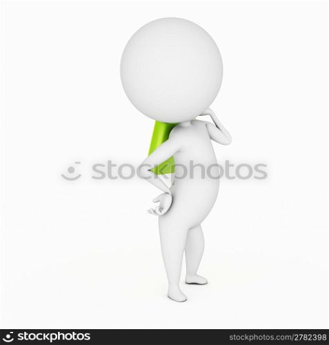 3d rendered little guy with a shopping bag