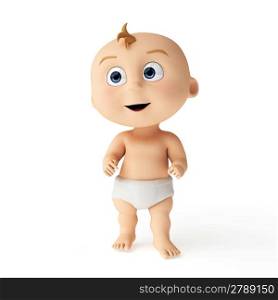 3d rendered toon illustration of a cute baby