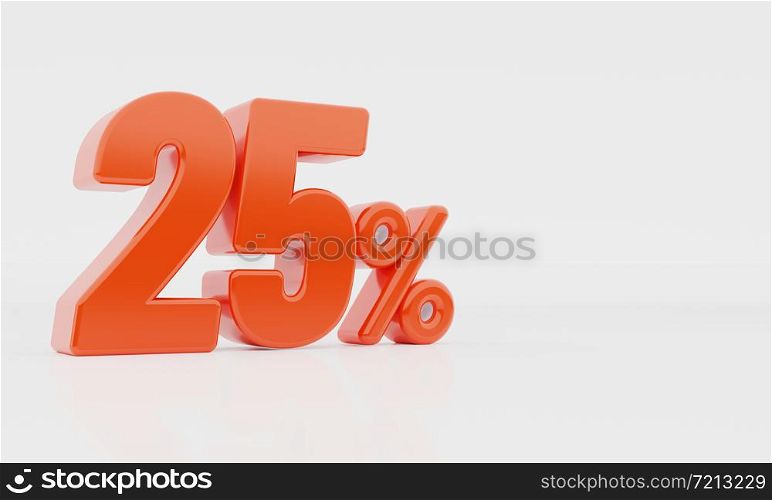 3d rendering 25% Design illustration. advertising banners, posters flyers promotional items Seasonal discounts Black Friday.