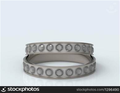 3d rendering. a couple beauty wedding diamond rings on copy space background.