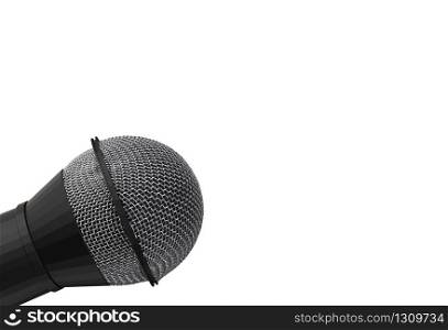 3d rendering. A microphone head with clipping path isolated on white background.