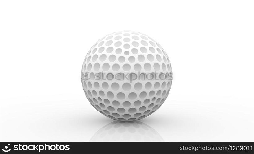 3d rendering. a new white Golf ball with clipping path isolated on white background.