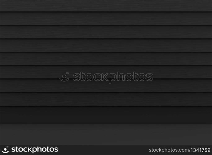 3d rendering. Abstract dark black wood panels wall and floor background.